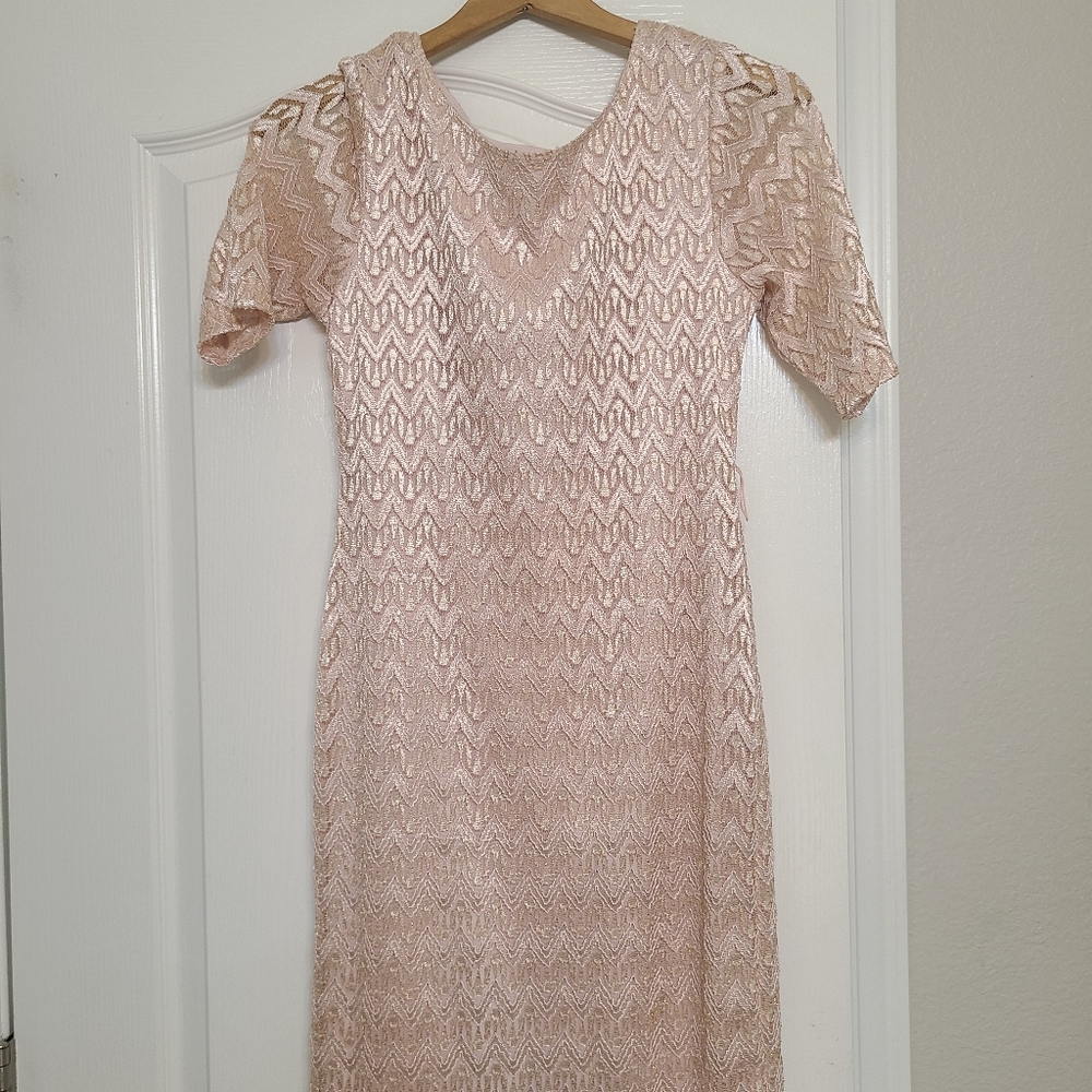 COPY - Connected Apparel Blush Pink Sequin Sheath Dress Size 4